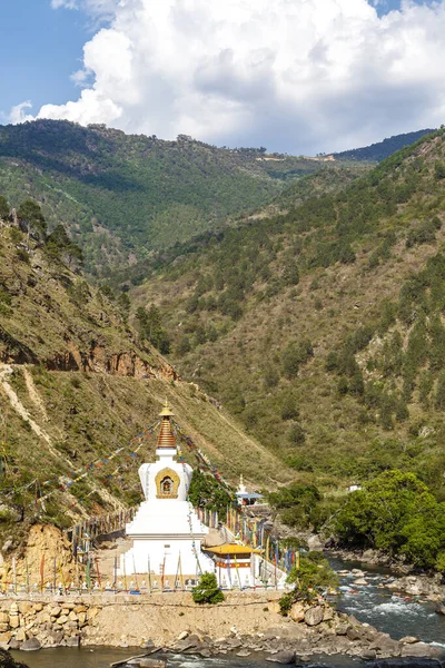 White Chorten Mountains Eastern Bhutan Asia — Stockfoto