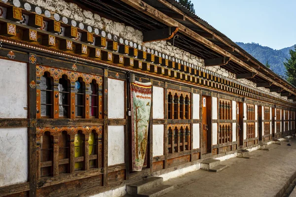 Ornate Facade Drametse Goemba Biggest Most Important Monastery East Bhutan — Stock Photo, Image