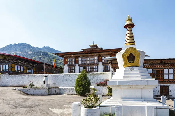 Экстерьер Монастыря Хортен Drametse Goemba Бутан Азия — стоковое фото
