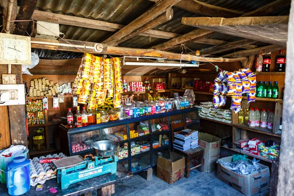 Interieur Van Een Lokale Levensmiddelenwinkel Centraal Bhutan Azië — Stockfoto