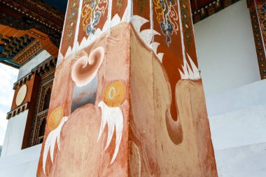 Punakha, Butan, Asya 'daki Khamsum Yeulley Namgyal koro tapınağının dışı.