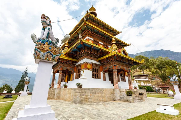 Exterior Templului Khamsum Yeulley Namgyal Chorten Din Punakha Bhutan Asia — Fotografie, imagine de stoc