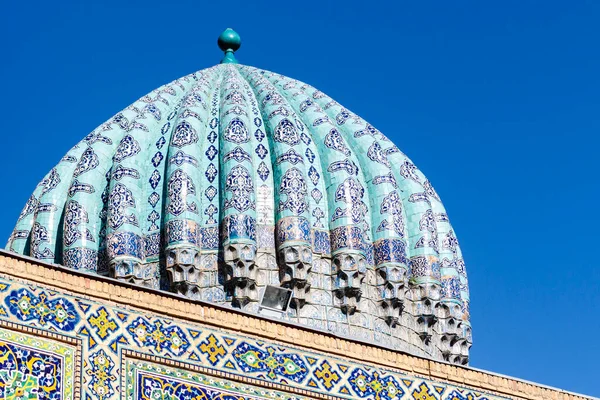 Cúpula Madraza Sher Dor Registán Samarcanda Uzbekistán Asia Central — Foto de Stock