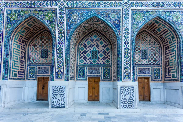 Patio Interior Madraza Sher Dor Registán Samarcanda Uzbekistán Asia Central — Foto de Stock