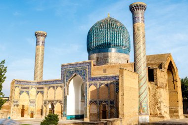 Semerkand, Özbekistan, Orta Asya 'daki Amir Temur Anıtmezarı' nın (Gur-E-Amir) dışı.