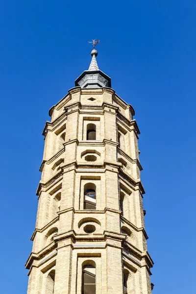 Torre Sino San Andres Igreja Estilo Mourisco Zaragoza Aragão Espanha — Fotografia de Stock
