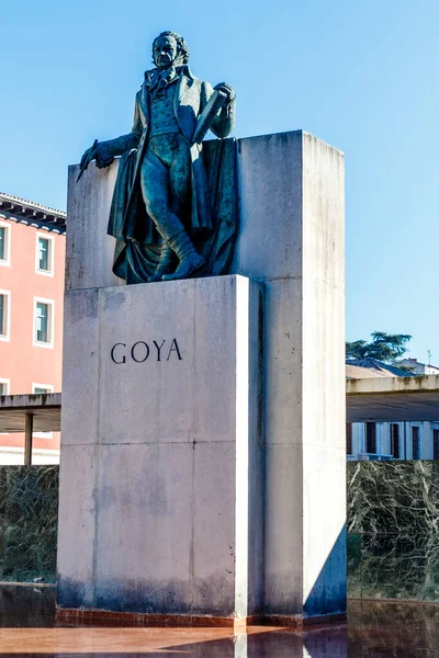 Cenotafh Van Goya Standbeeld Het Nuestra Senora Del Pilar Plein — Stockfoto