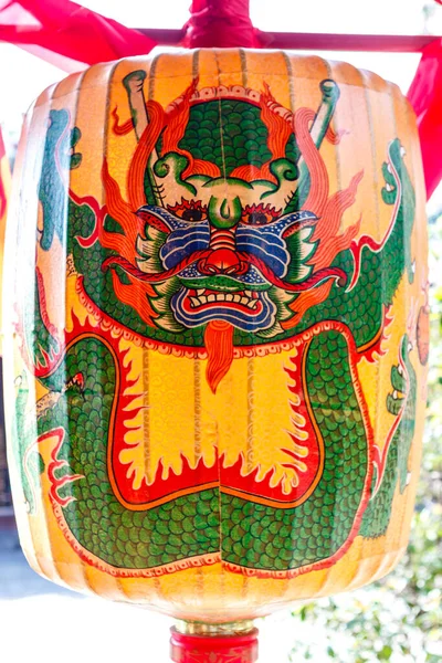 Lanterna Papel Chinês Com Dragão Templo Confúcio Taipei Taiwan Ásia — Fotografia de Stock