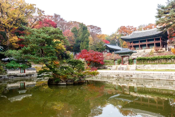 Buyongji Pond Pavillon Juhamnu Dans Jardin Secret Palais Changdeokgung Séoul — Photo