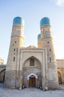 Bukhara, Özbekistan, Orta Asya 'daki Chor Minor Madrassah' ın dışı