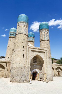Bukhara, Özbekistan, Orta Asya 'daki Chor Minor Madrassah' ın dışı