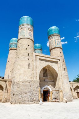 Bukhara, Özbekistan, Orta Asya 'daki Chor Minor Madrassah' ın dışı