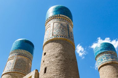 Bukhara, Özbekistan, Orta Asya 'daki Chor Minor Madrassah' ın dışı