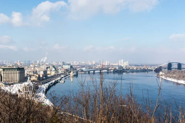 Widok Centrum Kijowa Dniepru Ukraina Europa — Zdjęcie stockowe