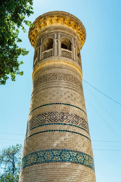 Minaret Mosquée Bolo Hauz Boukhara Ouzbékistan Asie Centrale — Photo