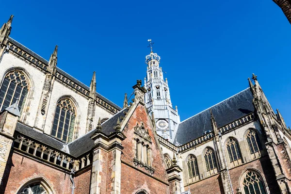 Buiten Toren Van Sint Bavo Kerk Haarlem Noord Holland Nederland — Stockfoto