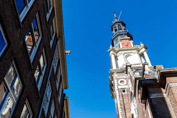 Exterior Zuiderkerk Church Bell Tower Amsterdam Noord Holland Netherlands — Stock Photo, Image