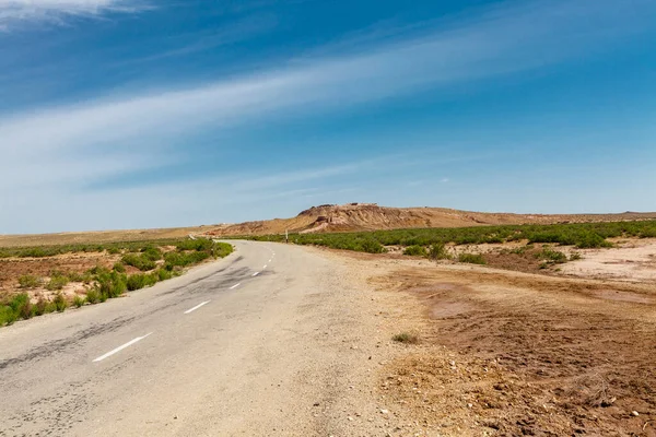 Uitzicht Het Ayaz Kala Woestijn Kasteel Kyzylkum Woestijn Noord Oezbekistan — Stockfoto