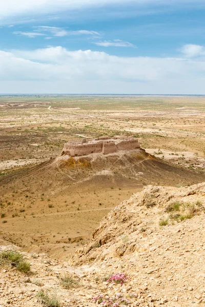 Blick Auf Die Wüstenburg Ayaz Kala Der Wüste Kyzylkum Norden — Stockfoto