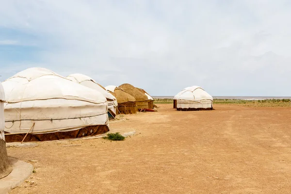 Camping Yurt Desierto Kyzylkum Norte Uzbekistán Asia Central —  Fotos de Stock