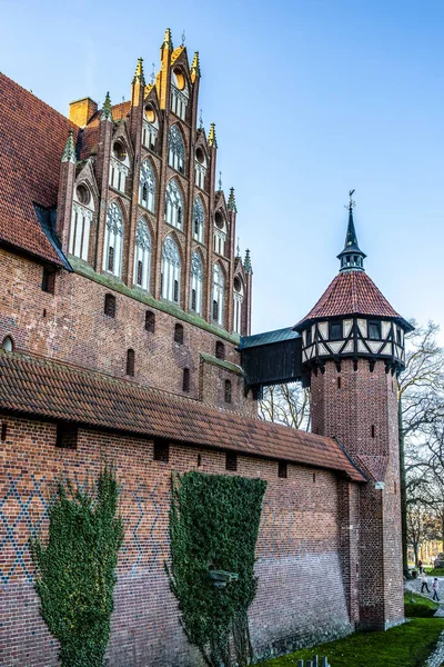 Zamek Zakonu Krzyżackiego Malborku Marienburg Światowe Dziedzictwo Unesco Polsce Europa — Zdjęcie stockowe