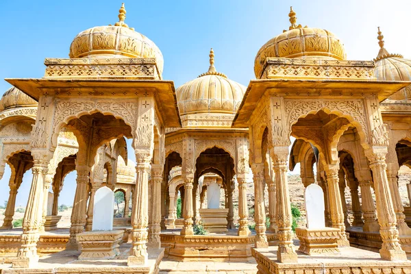 Bada Bagh Cenotafs Grobowce Maharajów Jaisalmer Rajastan Indie Azja — Zdjęcie stockowe