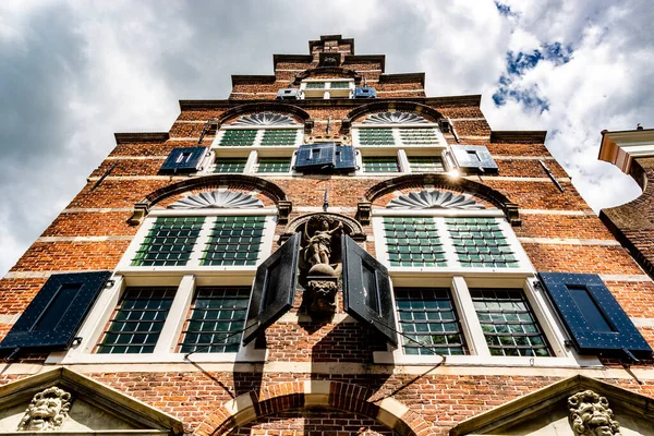 Вигляд Історичного Будинку Старому Місті Аудевотер Утрехт Нідерланди Європа Липень — стокове фото