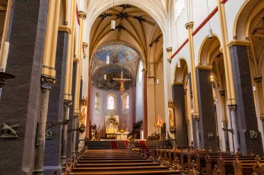 Maastricht, Limburg, Hollanda, Avrupa 'daki Saint Servatius Bazilikası' nın içi