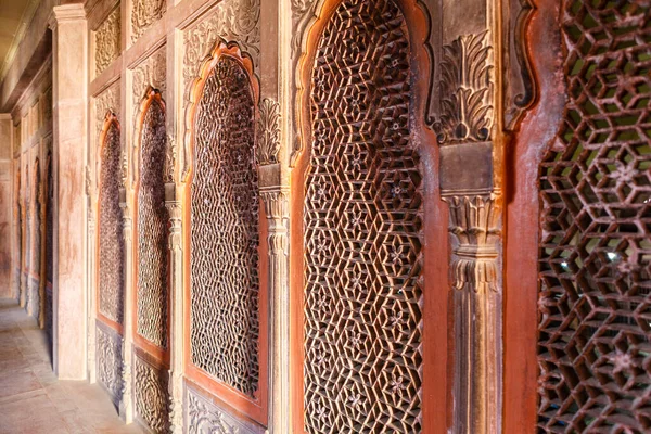 Ricco Interno Decorato Palazzo Lalgarh Bikaner Rajasthan India Asia — Foto Stock