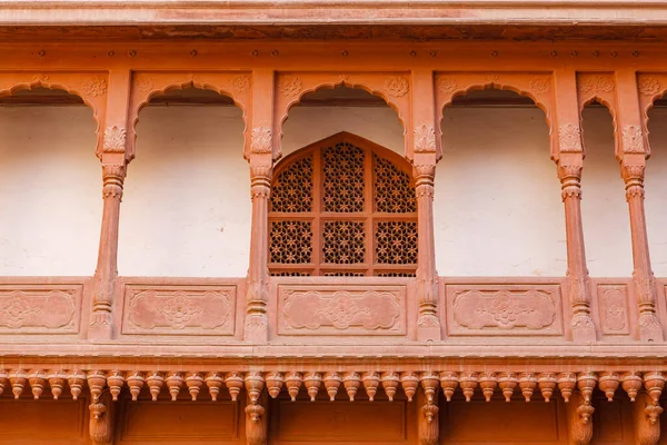 Rico Exterior Decorado Lalgarh Palace Bikaner Rajasthan Índia Ásia — Fotografia de Stock