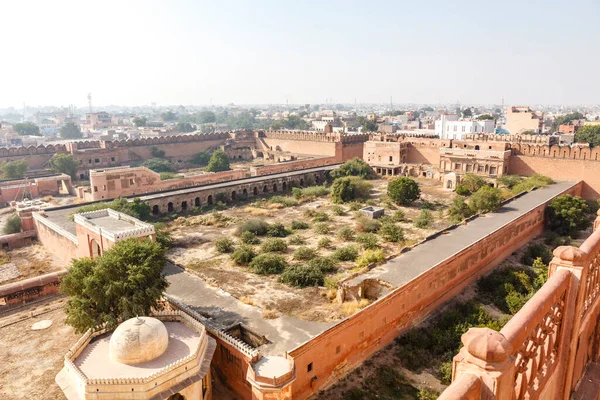 Kilátás Udvarok Lalgarh Palota Bikaner Rajasthan India Ázsia — Stock Fotó