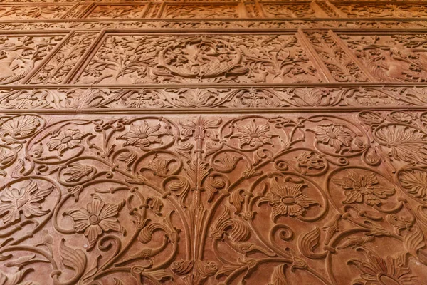 Reich Dekorierte Wand Inneren Des Lalgarh Palace Bikaner Rajasthan Indien — Stockfoto