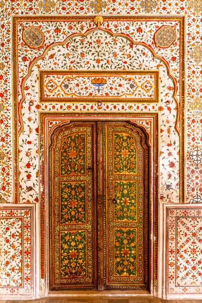 Rich Decorated Entrance Door Lalgarh Palace Bikaner Rajasthan India Asia — Stock Photo, Image