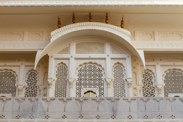 Rico Exterior Decorado Lalgarh Palace Bikaner Rajasthan Índia Ásia — Fotografia de Stock