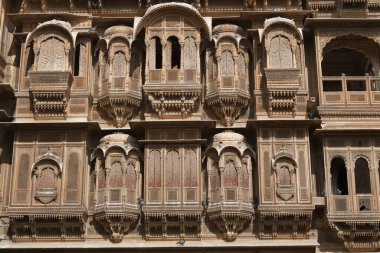 Kothari 'den Patwa Haveli' nin (Patwon ki Haveli in Jaisalmer, Rajasthan, Hindistan, Asya