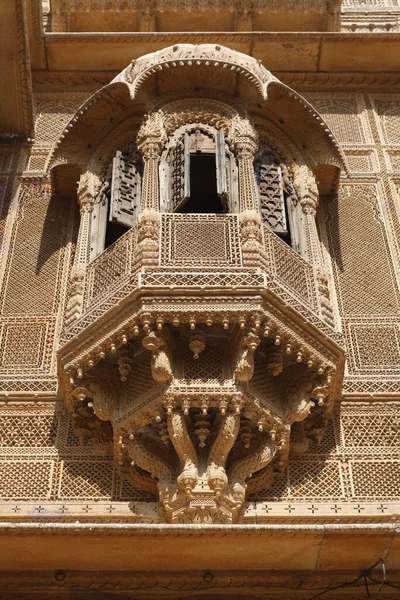 Rich Decorated Exterior Kothari Patwa Haveli Patwon Haveli Jaisalmer Rajasthan — Stock Photo, Image