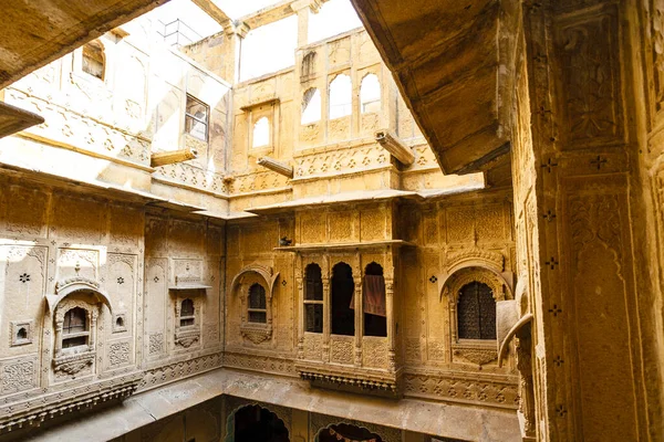 Rico Interior Decorado Patwa Haveli Kothari Patwon Haveli Jaisalmer Rajastán —  Fotos de Stock