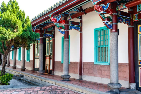 Exterior Colorido Dos Edifícios Redor Templo Confúcio Taipei Taiwan Ásia — Fotografia de Stock
