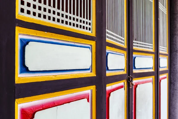 Colorful Wood Work Exterior Buildings Surrounding Confucius Temple Taipei Taiwan — Stock Photo, Image