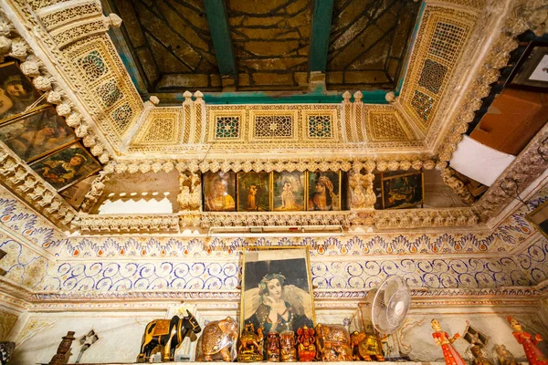 Gazdag Díszített Belseje Kothari Patwa Haveli Patwon Haveli Jaisalmer Rajasthan — Stock Fotó