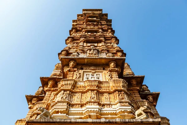 Kirti Stambha Uma Torre Século Xii Situada Forte Chittor Chittorgarh — Fotografia de Stock