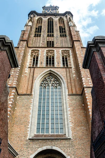 Wieża Dordrecht Minster Lub Kościół Matki Bożej Grote Kerk Onze — Zdjęcie stockowe