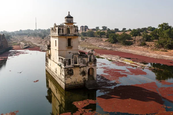 Het Uitzicht Van Jal Mahal Vanuit Padmini Palace Chittorgarh Rajasthan — Stockfoto