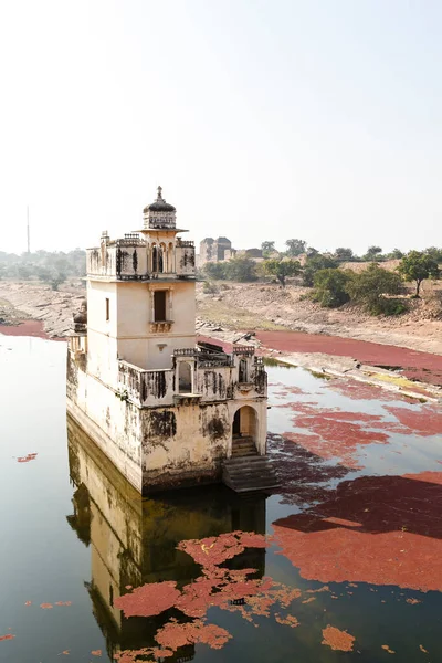 Het Uitzicht Van Jal Mahal Vanuit Padmini Palace Chittorgarh Rajasthan — Stockfoto