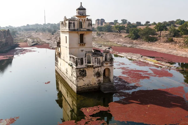 Het Uitzicht Van Jal Mahal Vanuit Padmini Palace Chittorgarh Rajasthan — Stockfoto