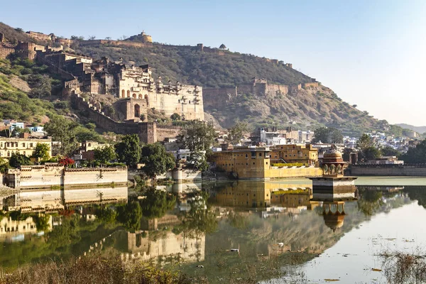 View Palace City Walls City Bundi Rajasthan India Asia — Stockfoto