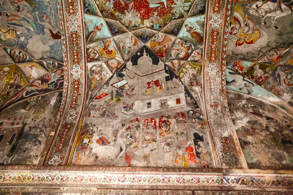 Rich Decorated Ceiling Bundi Palace Rajasthan India Asia — Foto de Stock