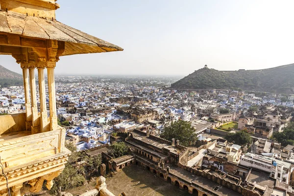 Uitzicht Stad Stadsmuur Van Bundi Van Bundi Paleis Rajasthan India — Stockfoto