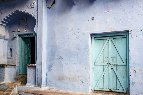 Exterior Blue Houses Bundi Rajasthan India Asia — Stockfoto