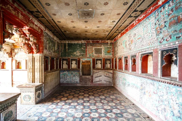 Rich Decorated Hall Bundi Palace Rajasthan India Asia — Stock Photo, Image